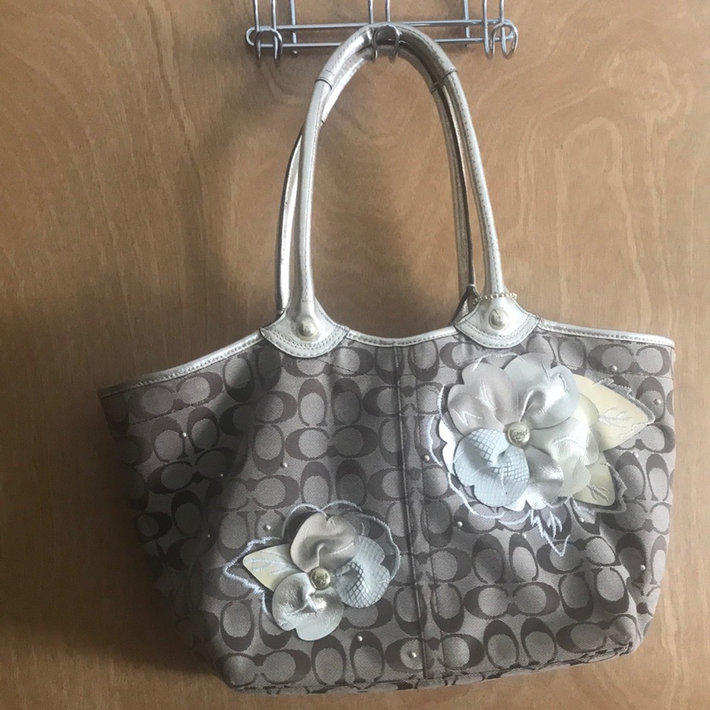 Tan coach purse
